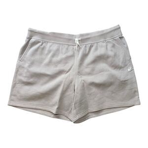 ASICS Women’s Sunday Sana Fleece Shorts Beige Size 2XL Relaxed Fit NWT